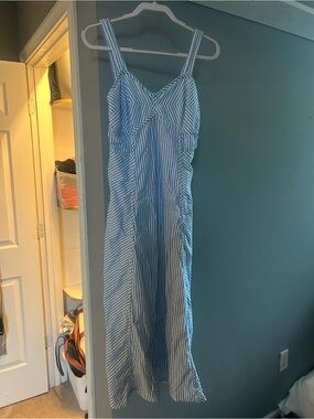 Jessica Simpson Light Blue and White Smocked Tank Top